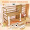 Twin Wooden Loft Bunk Bed with Jungle Gym, Climbing Ladder and Play Area